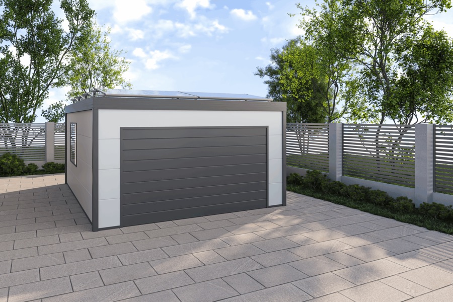 Carport Flat Box als geschlossene Garage