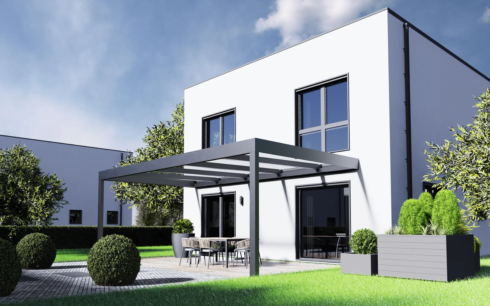 Modernes Design-Flachdach aus Aluminium